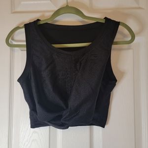 Aerie offline black twist front crop top. XL